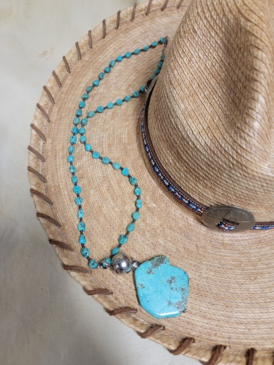 Vamp Designs Jewelry - Turqoise Necklace With Large Chunk Turquiose Drop Artisian